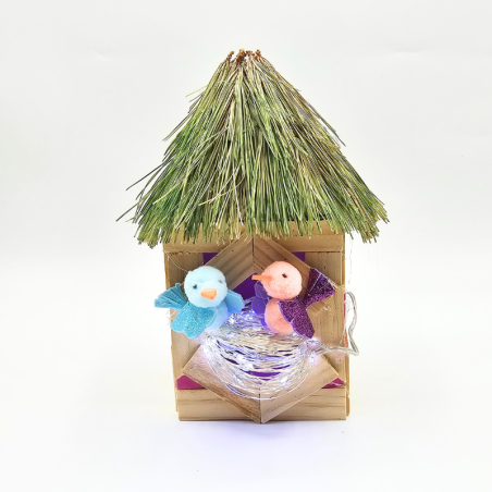 Decoración pajarera con luces