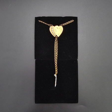 Pulsera doble corazón de oro.