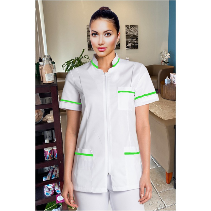 CASACA CREMALLERA MUJER CUELLO TIRILLA CON VISTAS DE COLOR.